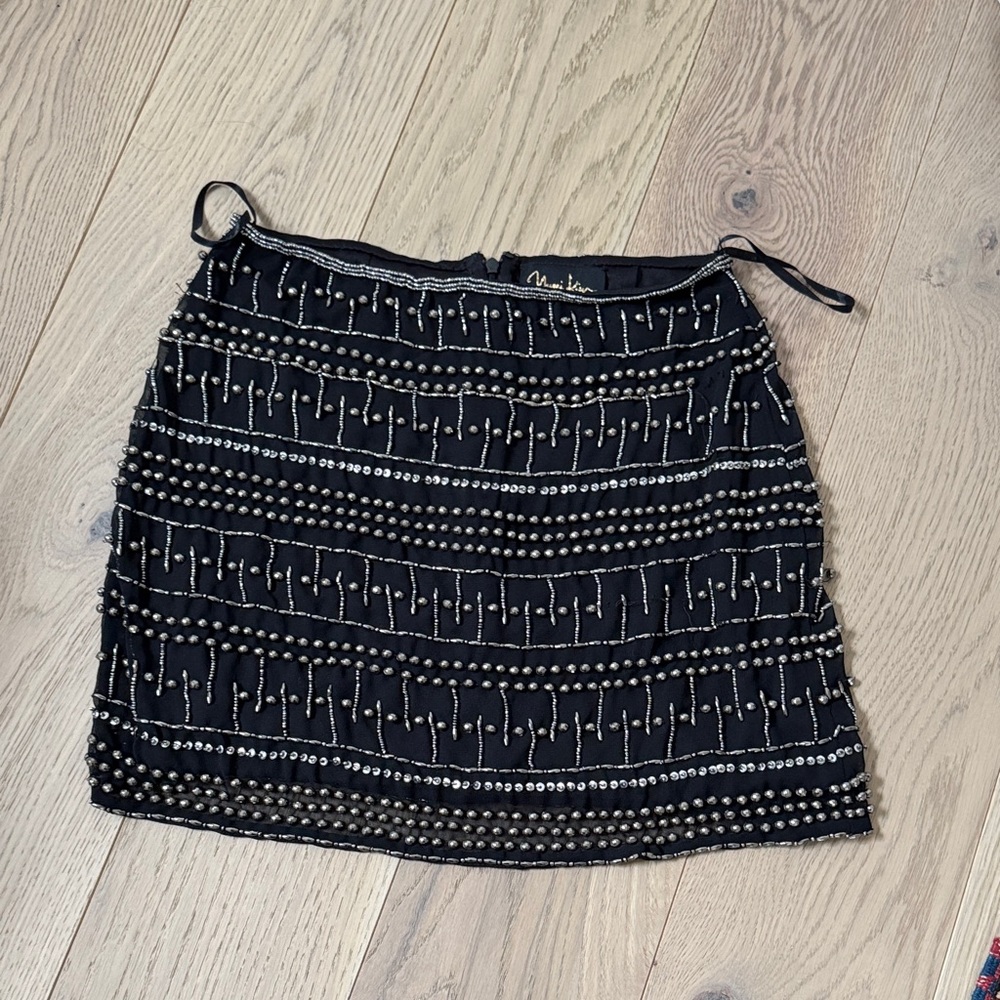 Yumi Kim Black Beaded Mini Skirt – Embellished Statement Skirt